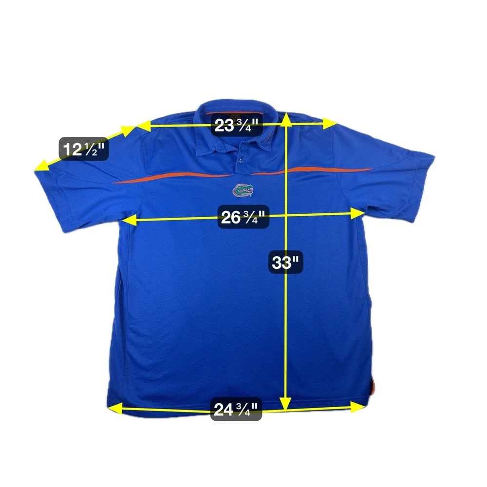 Nike Team Florida Gators Mens XXL‎ Polo Shirt Blue Orange Embroidered Logo NCAA